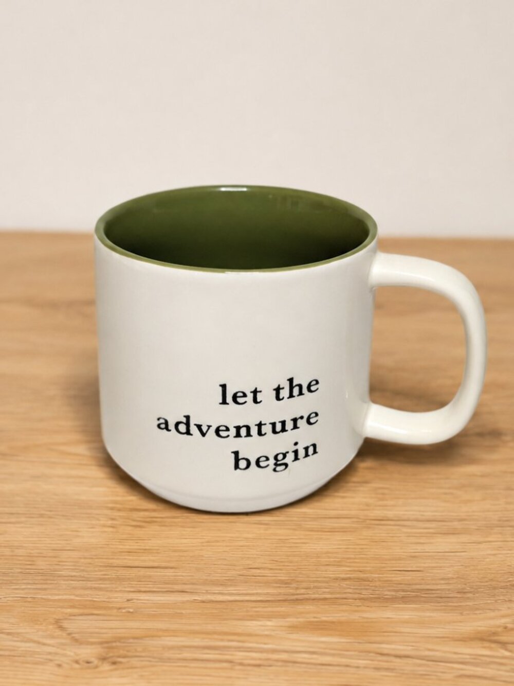 Threshold Let the Adventure Begin Coffee Mug 16 oz Moss Green Stoneware Cup
